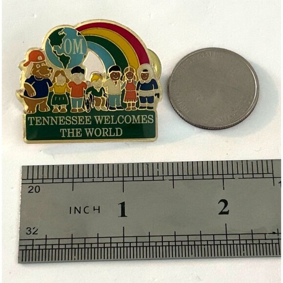 Vintage Odyssey of the Mind Tennessee World OM Lapel Pin OM OotM - Picture 2 of 3